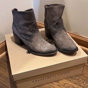 Freebird by Steven Distressed Gray Ankle Booties